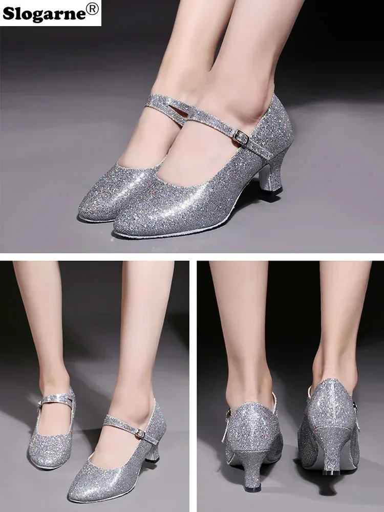 عرض مسرحي أحذية النساء أنيقة الحديثة اللاتينية أحذية الرقص الفتيات أحذية الرقص الجلدية قاعة الرقص الجاز التانغو الفالس الأحذية اللاتينية مضخات