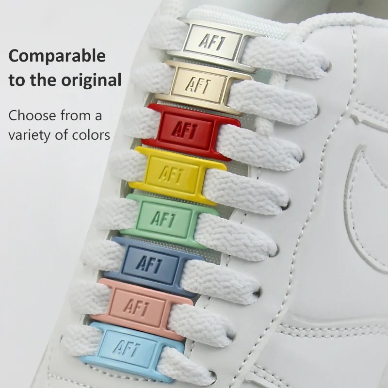 2024 New Metal AF1 Tag Shoelaces White Flat laces Men and Women Shoe Decoration Suit Sneaker Shoelace Fashion Shoes Accessories