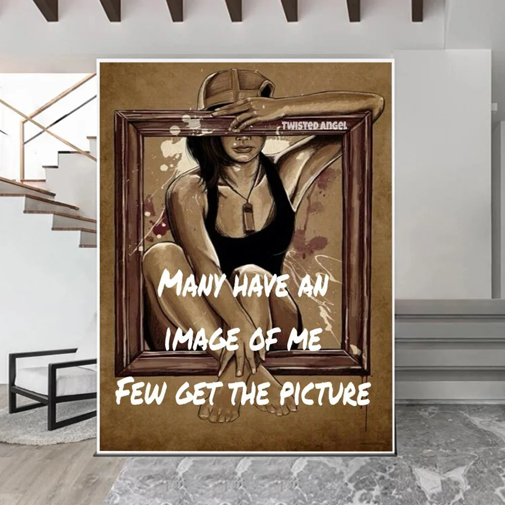 

Woman In Frame Vintage Poster Prints For Living Room Home Decor Funny Many Have An Image Of Me Quotes Canvas Painting Wall Art