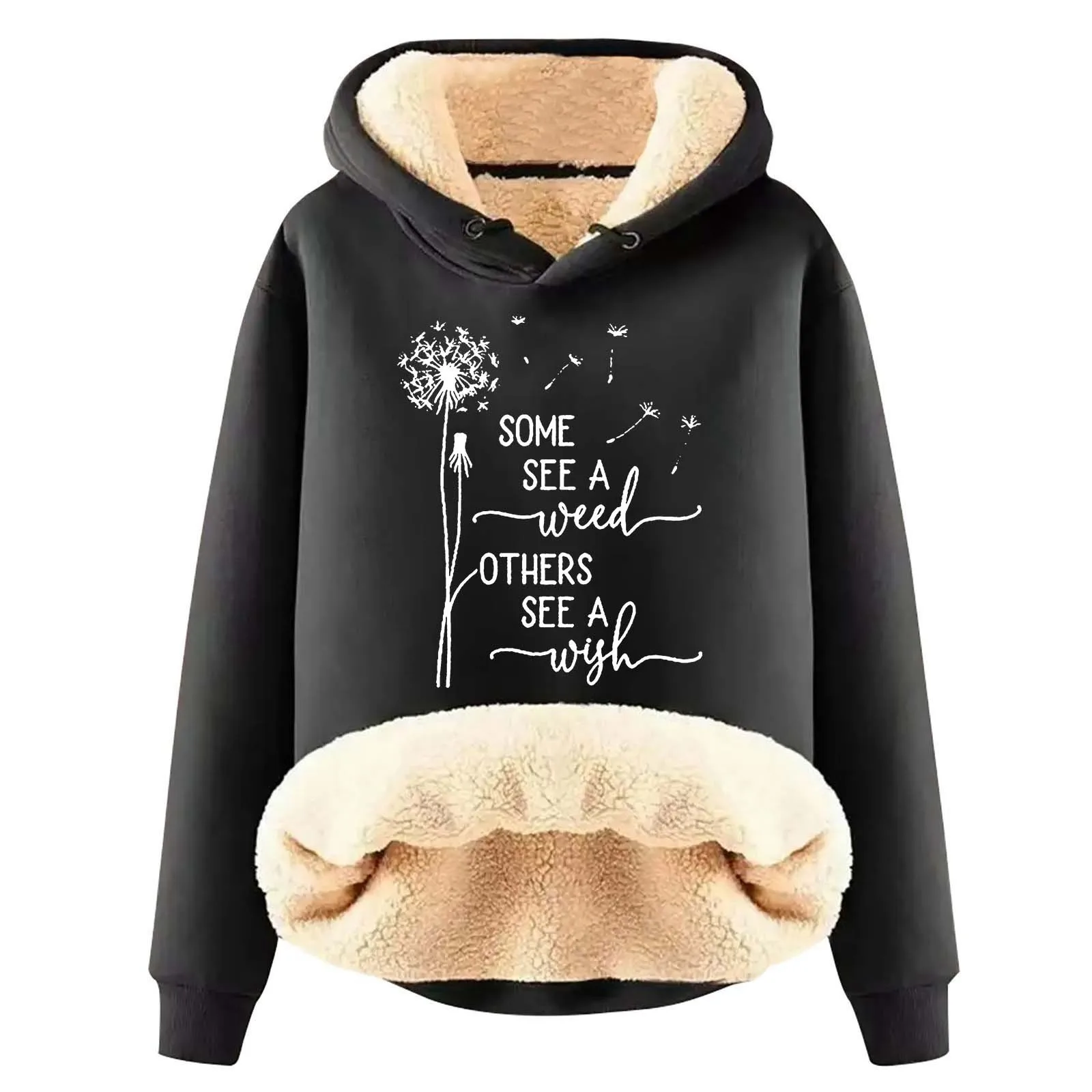 Autumn And Winter Thickened Velvet Warm Solid Color Sweatshirts Women's Loose Hooded Sweatshirt Fashion Brand Cashmere Hoodies