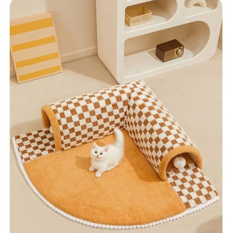 Tunnel Cat Nest Winter Warm Can Be Disassembled and Washed Cat Bed Cat Escape House Enclosed Cat House Autumn and Winter Cat Mat