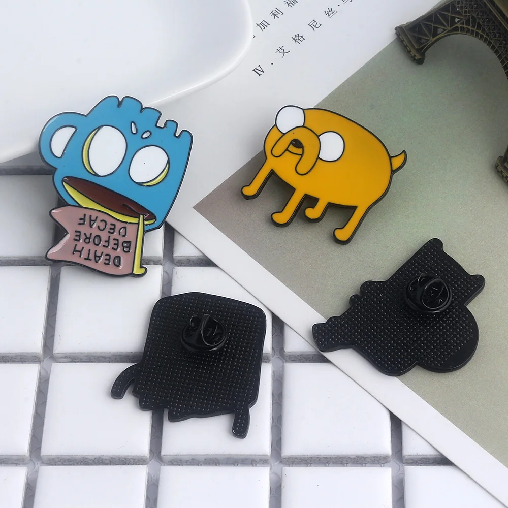 Creative Adventure Time Pins Brooch Cartoon Funny Cup Finn Princess Jack BMO Badge Brooch Backpack Bag Accessories Jewelry