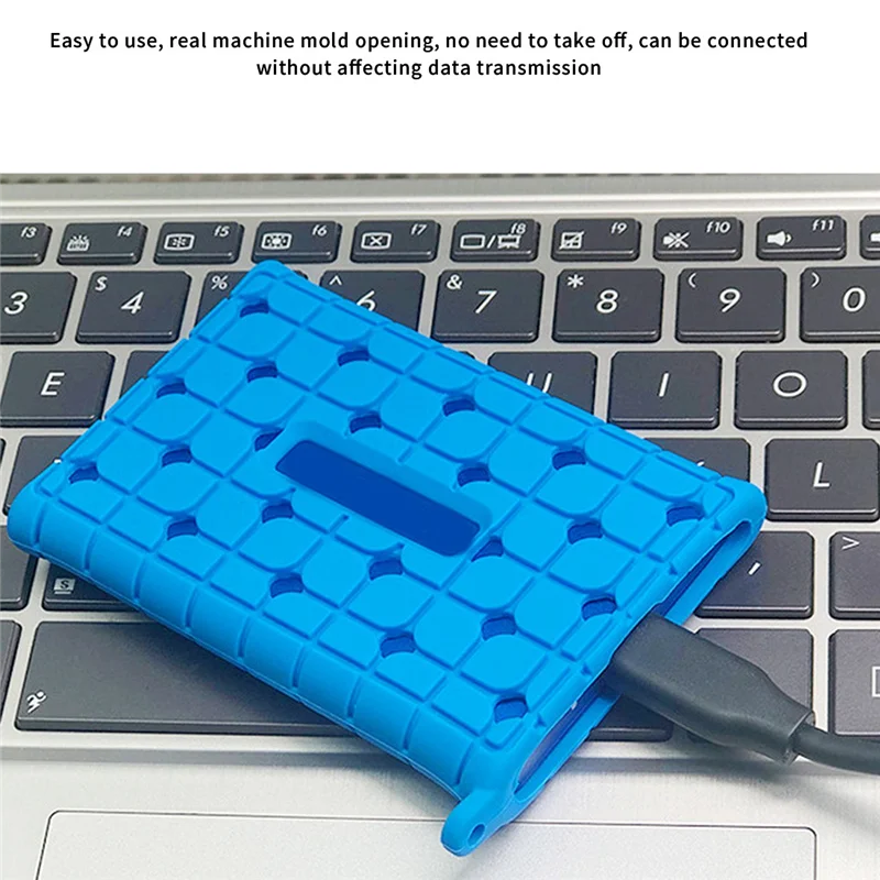 

Портативный SSD PSSD Sleeve Skin Жесткий диск Жесткий диск Защитный чехол против падения Силиконовый чехол для Samsung T7 SSD, синий YDH