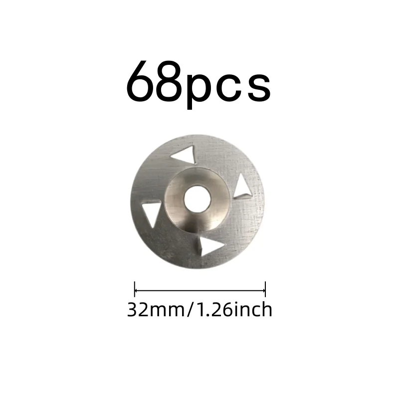 68 pcs 32mm Floor Tile Fixing Washers, Flat Stable Base and Durable Iron Material, ideal for Home Decoration