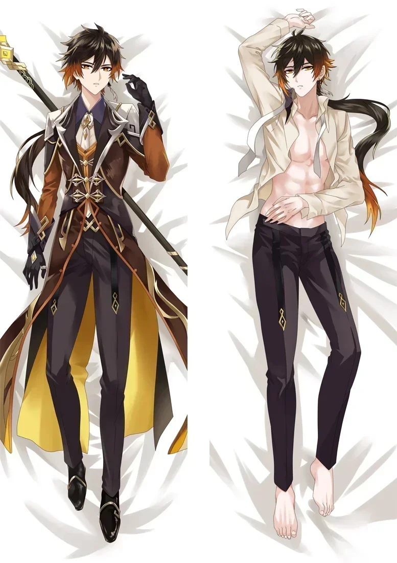 Jeu Genshin Impact Morax Zhong Li Cosplay, taie d'oreiller sexy Dakimakura, accessoire de corps étreignant