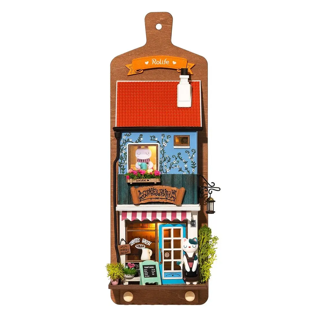 Robotime Rolife Wall Hanging Decoration Love Post Office Stylish Home Deco Kids Girls Miniature House Kits DS019 DS022