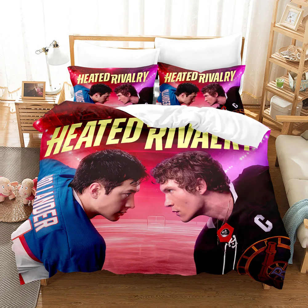 Heated Rivalry Duvet Cover 2 Pillowcases Polyester Soft Bedding Set Tv Series Fan Home Decor Bedroom Dorm Quilt Cover No Filler