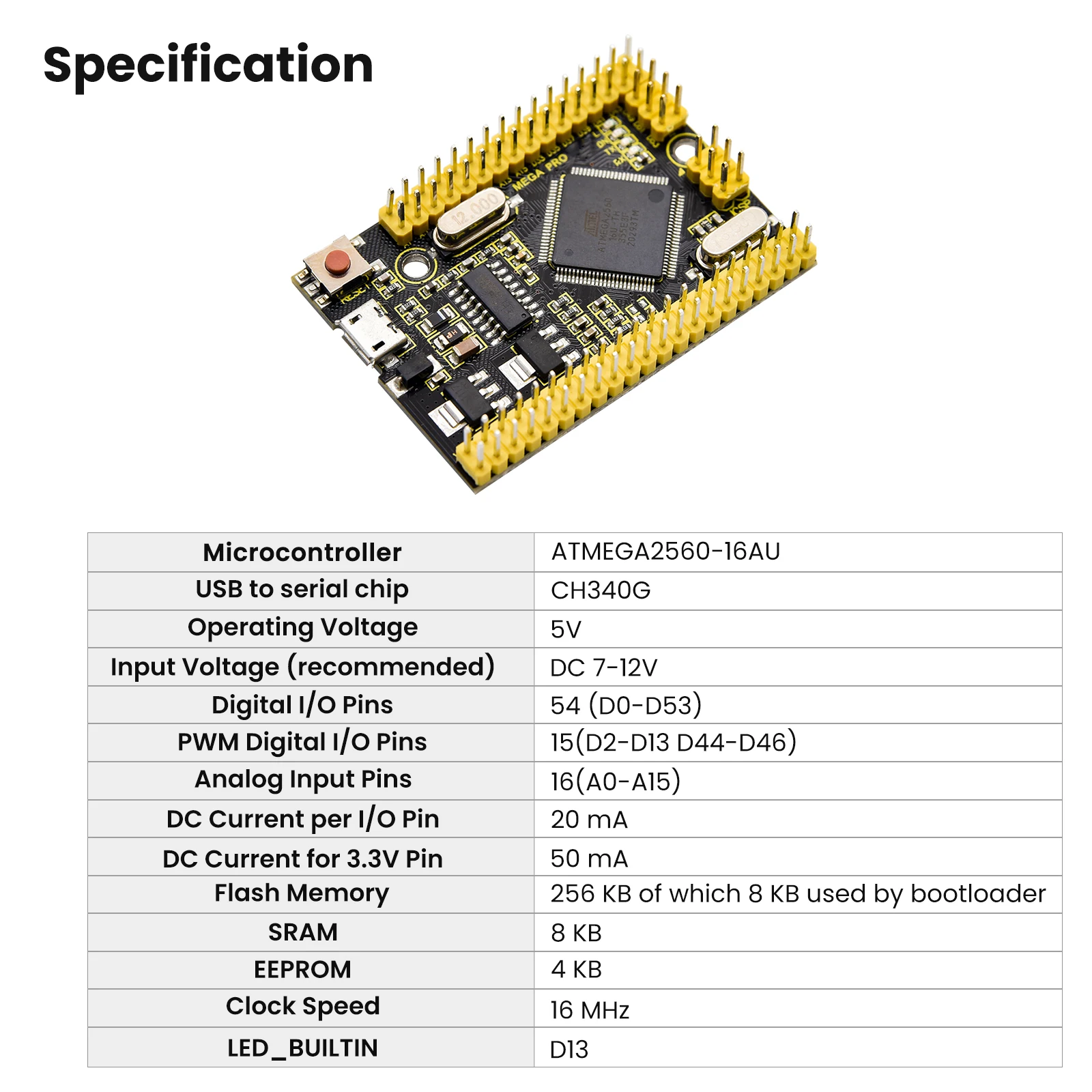 Keyestudio ATMEGA2560-16AU MEGA PRO 2560  Controller Board for  Arduino  Mega DIY Projects