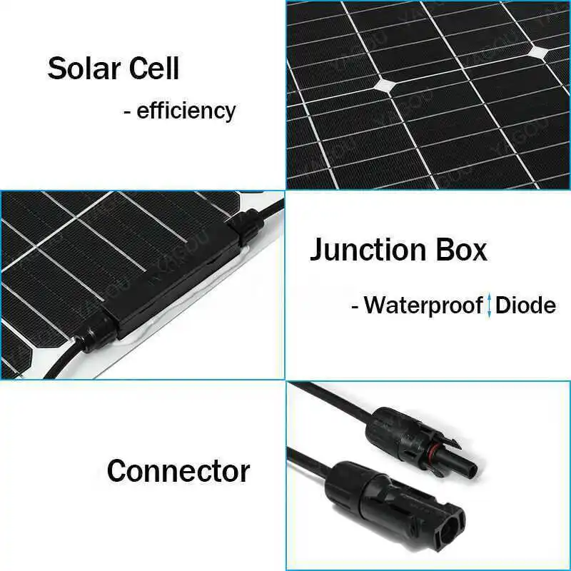 Solar Panel 12v 1000w Output 220v Panels 10000w Home Complete Kit Plate Charge Battery Camping Portable Power Bank Usb Flexible