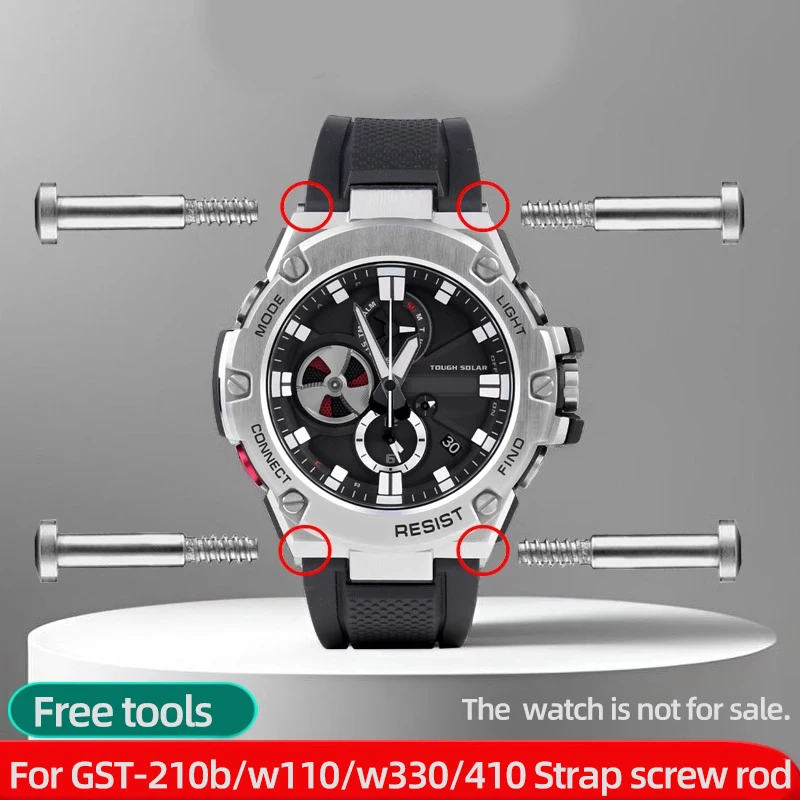Accesorios de tornillo de conexión para correa de reloj, varilla de tornillo para Casio G-SHOCK GST-210B/W330/W300/410, gst-b100