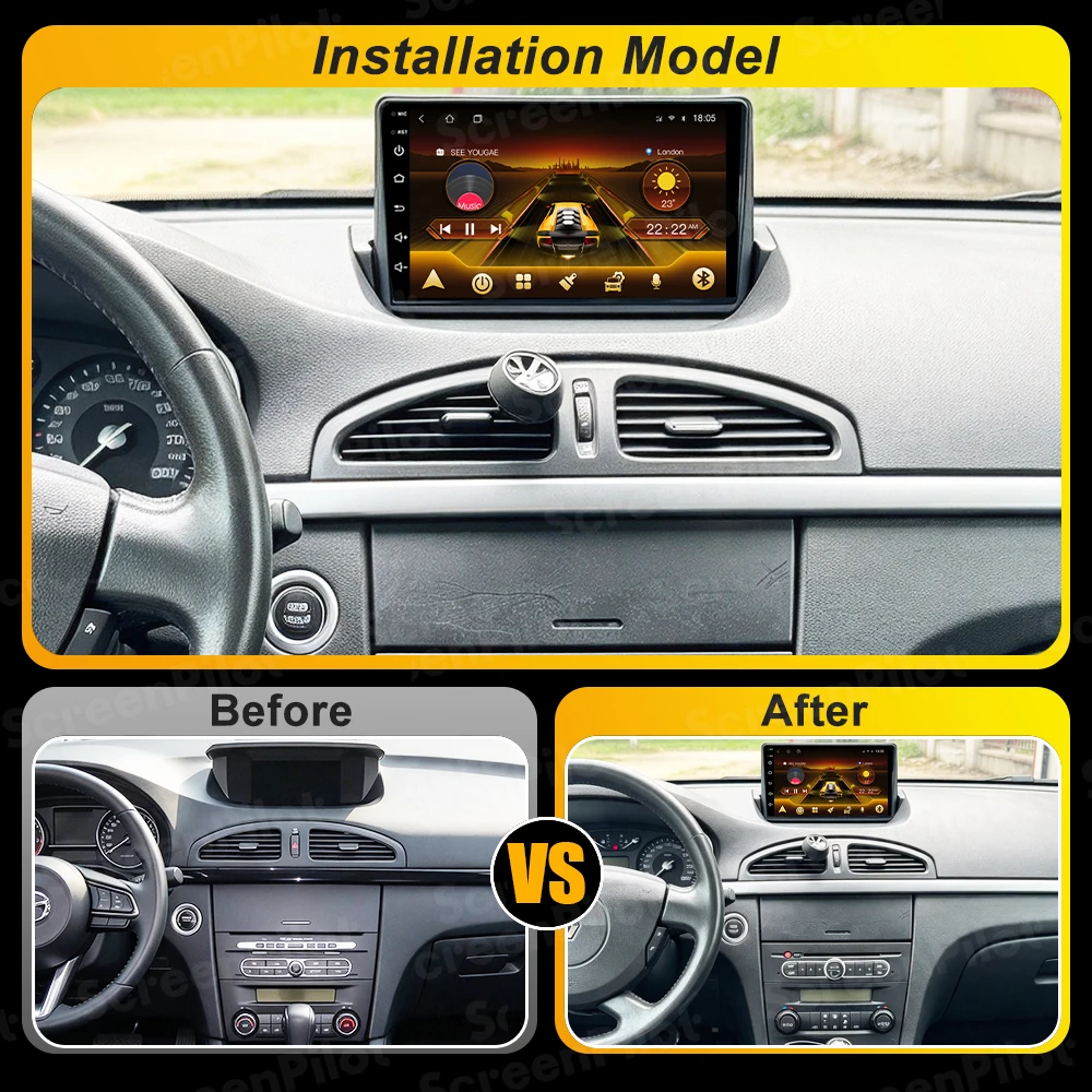 Android 16 For Renault Laguna 2 2001-2007 Car Radio Stereo Head Unit Multimedia Video Player GPS Navigation 2K QLED 9Inch 5G