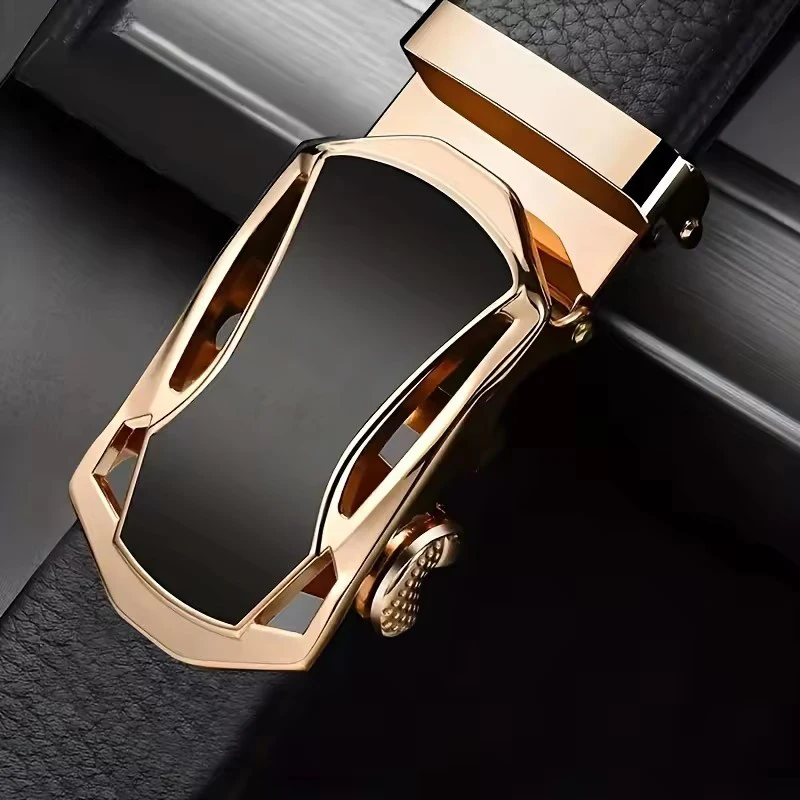 Berühmter Markengürtel für Herren, hochwertiges Leder, Luxusgürtel, Metallgürtel mit automatischer Schnalle, Business-Freizeit-Trendgürtel, für ideale Geschenke – Detail 5