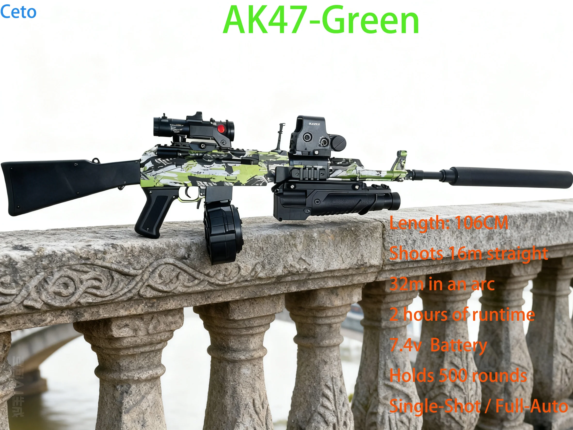 Pro Grade AK47 Gel Blasters In Green Black Full Auto Electric Long Range Precision Gel Ball Blaster Gun Toy Ultimate Adult Gift