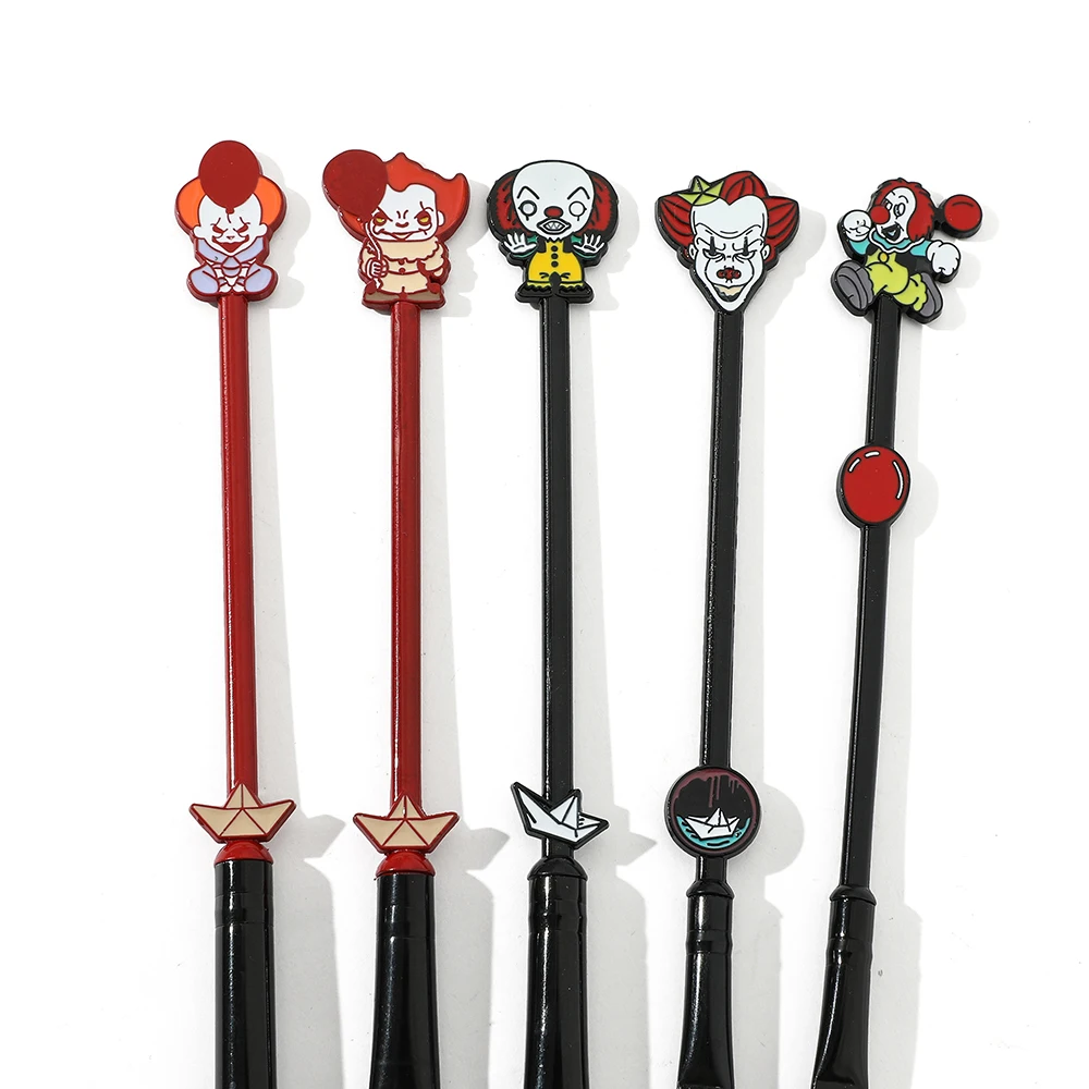 Halloween Themed Makeup Brush, Horror Peripheral, Clown Skull, Cartoon, Creative Eyeshadow Brush, Makeup Tools, 5Pcs