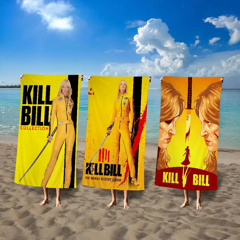 Classic Movie K-Kill Bill Microfiber Blanket Quick Drying Beach Towels Oversized Printing Super Absorbent Pool Towel Blanket