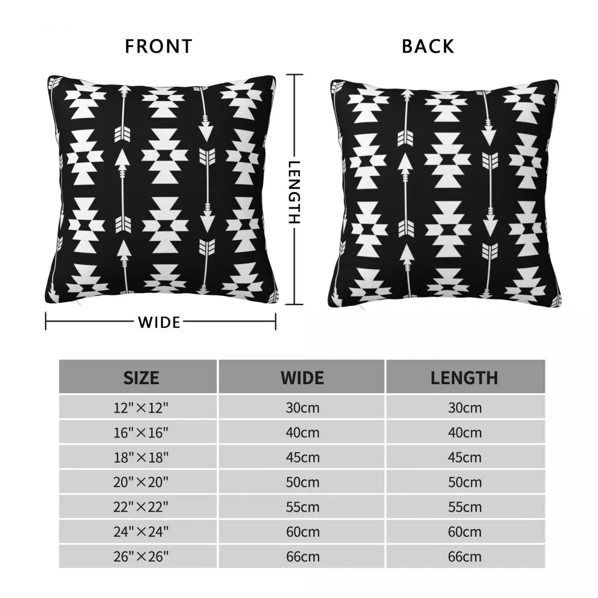 Southwestern Arrow Square Pillowcase Polyester Linen Velvet Pattern Zip Decorative Sofa Cushion Cover