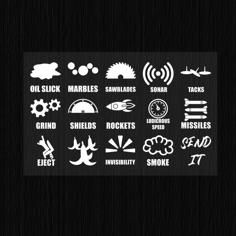 15Pcs Funny Car Switch Button Stickers - Universal Fit for AC Panel Center Console Blank Buttons, Fun Auto Decals