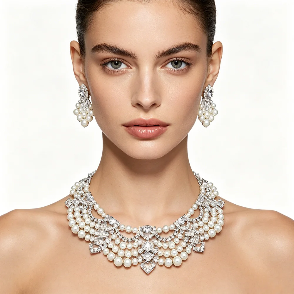 2026 New Dubai Bridal Jewelry Set for Women, Luxury Cubic Zirconia Wedding Engagement Jewelry, Saudi Arabic Style Sparkling
