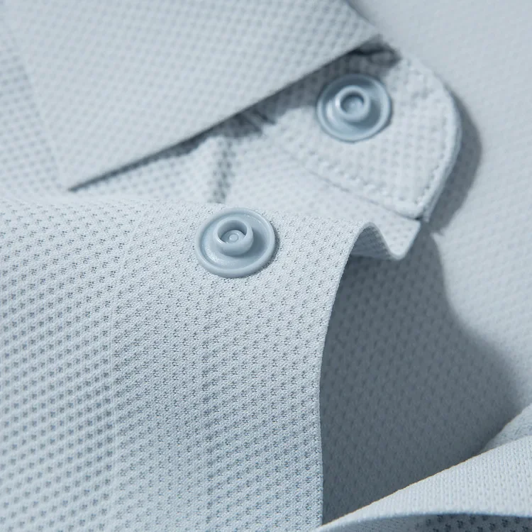 Herren Sommer Business Casual Poloshirt - Eisseide Schnelltrocknend Atmungsaktiv Locker Sitzend Kurzarm-T-Shirt – Detail 6