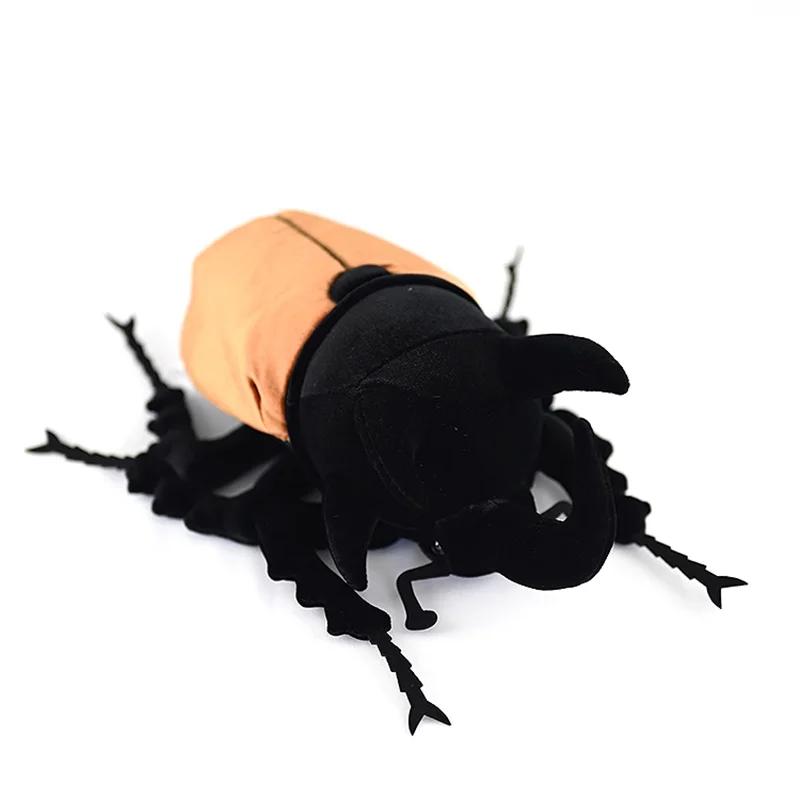 Soft Eupatorus Beetle Plush Toy 9 cm High Insect Series Five Horned Rhinoceros Beetles Stuffed Animal Toys Collection Gifts