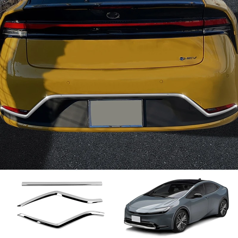 

For Toyota Prius 60 Series 2023 2024 Exterior ABS Chrome Car Rear Bumper Cover Trim Front Lip Decorate Strip Auto Accessories