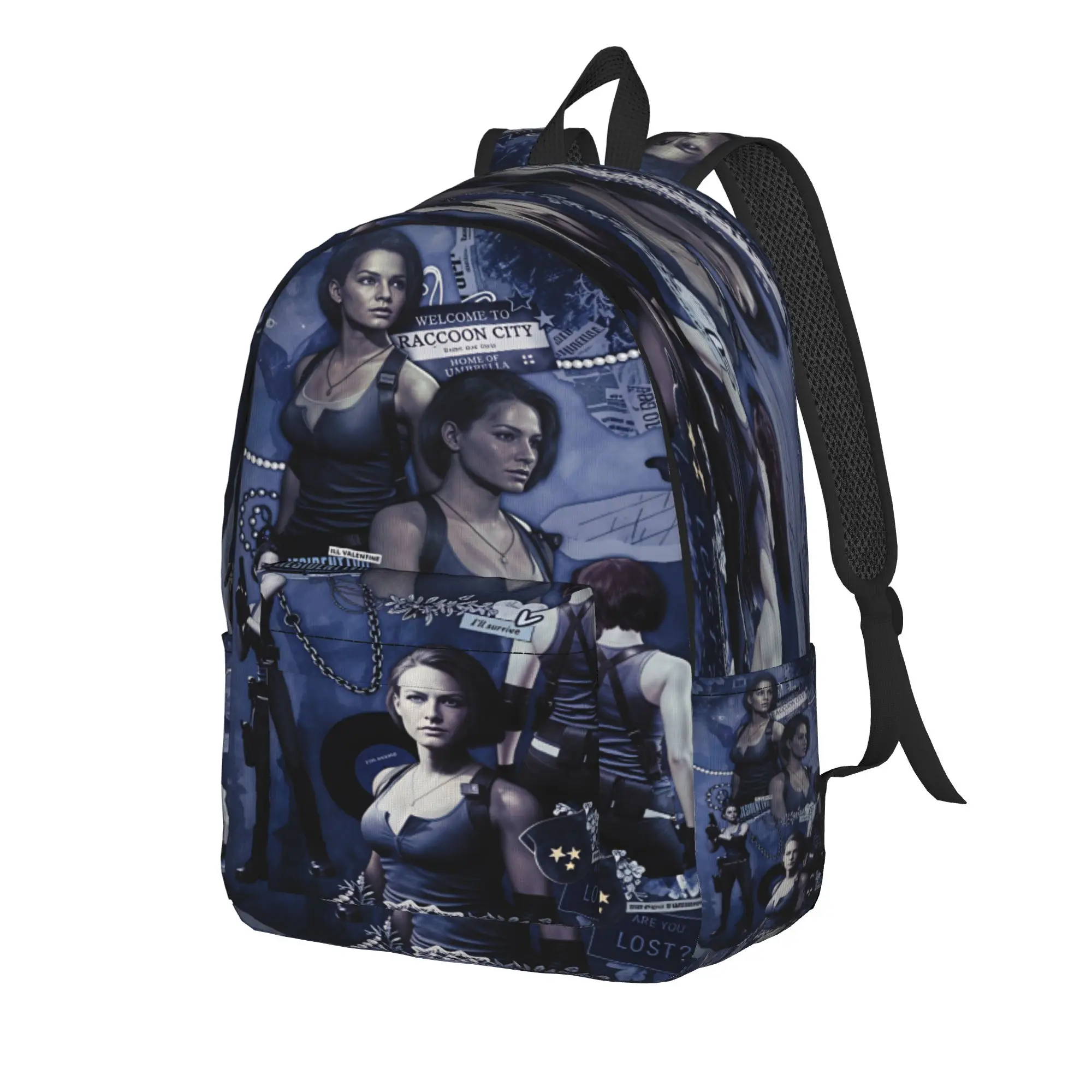 Jill Valentine Resident Evil  Backpack  Unisex Polyester Outdoor Backpacks Big Kawaii High School Bags Rucksack