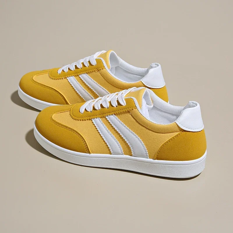Frauen Tennis Turnschuhe Wohnungen Damen Mode Mischfarben Lace-up Vulkanisierte Schuhe Frühling Herbst Frau Outdoor Trainer Schuhe – Detail 4