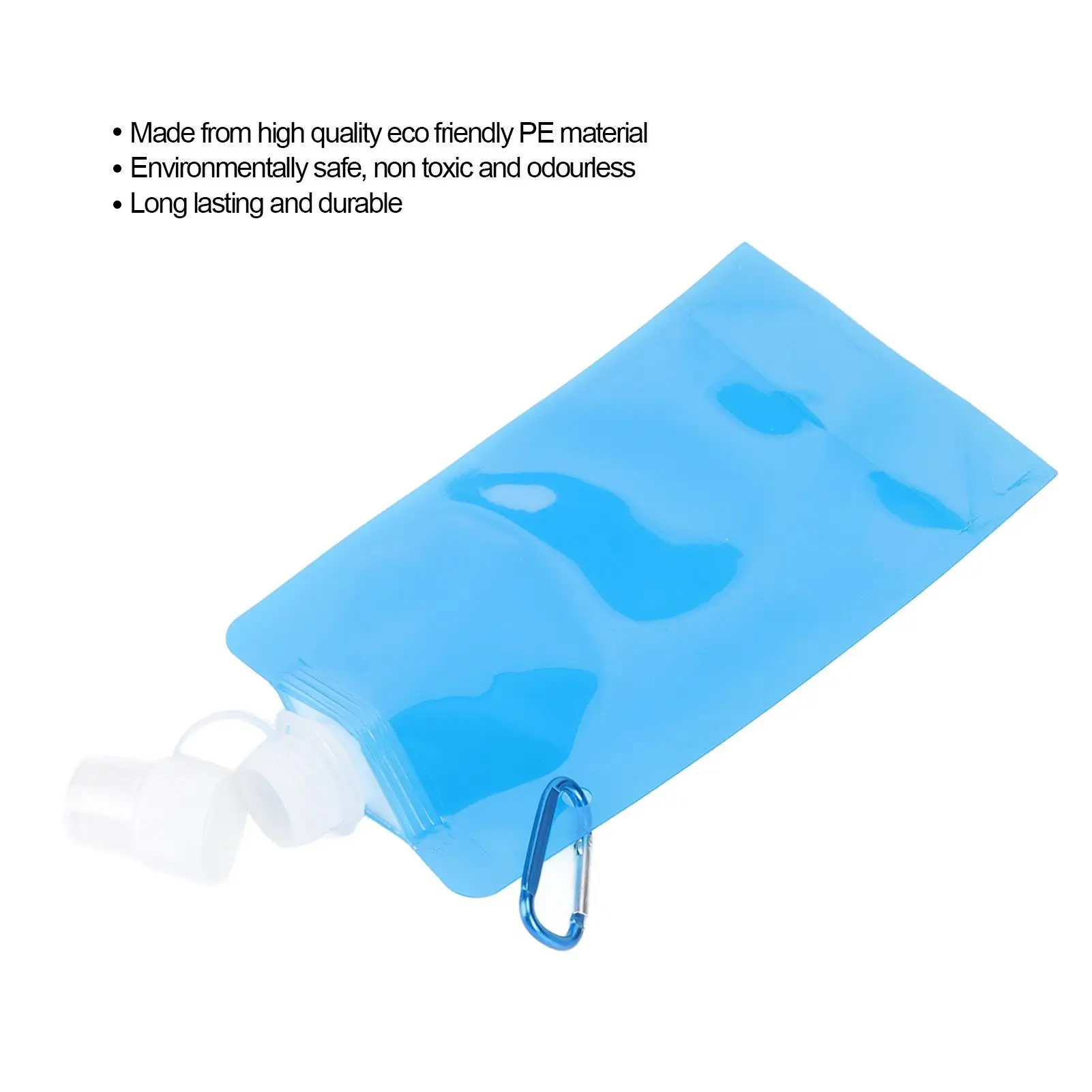 700ml Foldable Leakproof Water Bottle - Eco-Friendly PE Soft Flask for camping , Easy Storage and Reusable