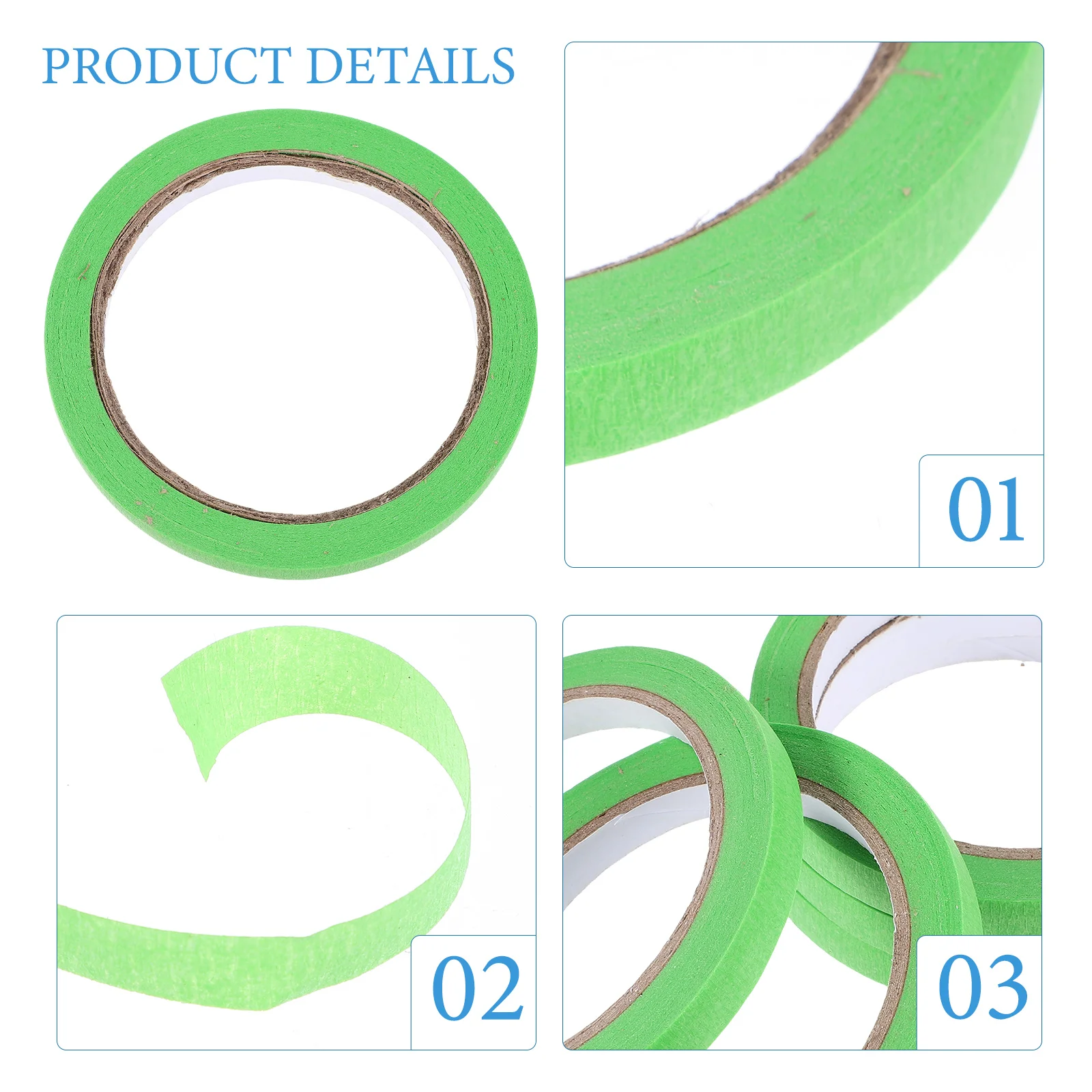 

5 Rolls Colored Masking Tape for DIY Crafts Painting Decorative Paper Tapes Scrapbook Blue Lightweight Adhesive