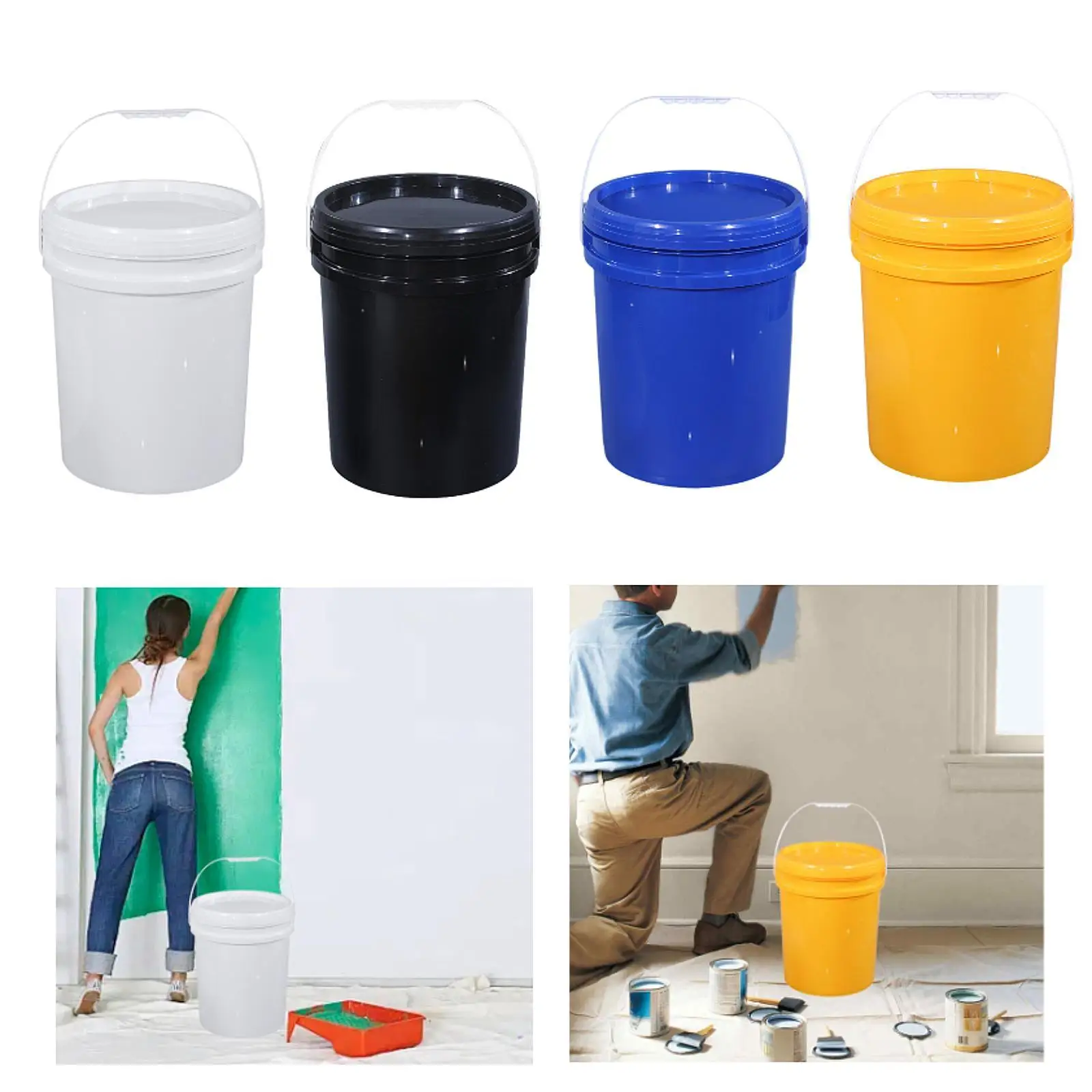 Food Storage Bucket for Paint Water Art Crafts Projects Home Improvement 25L
