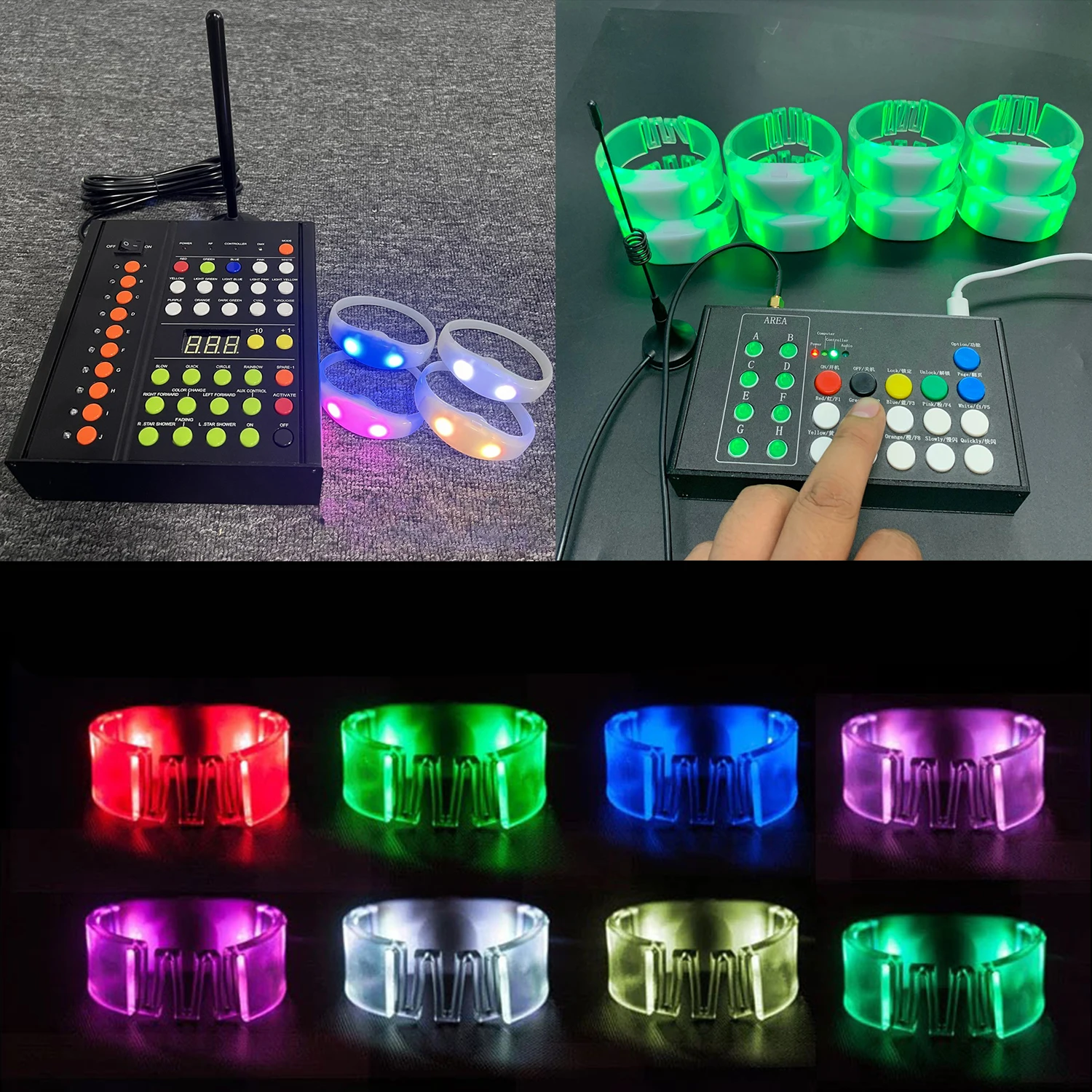 

LED Bracelets Silicone TPU DMX Glowing Wristbands for Home Party Music Club Event, 100 PCs/Lot, With or Without Remote Control