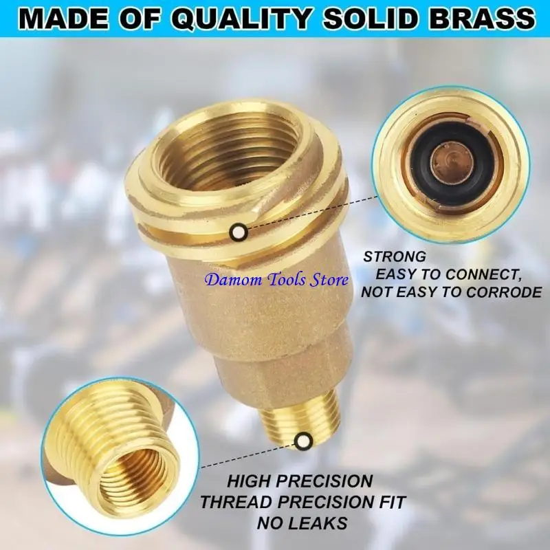 57BE Brass Coupling 1/4 Male Thread Propane Gas Line Accessory Simple Installs