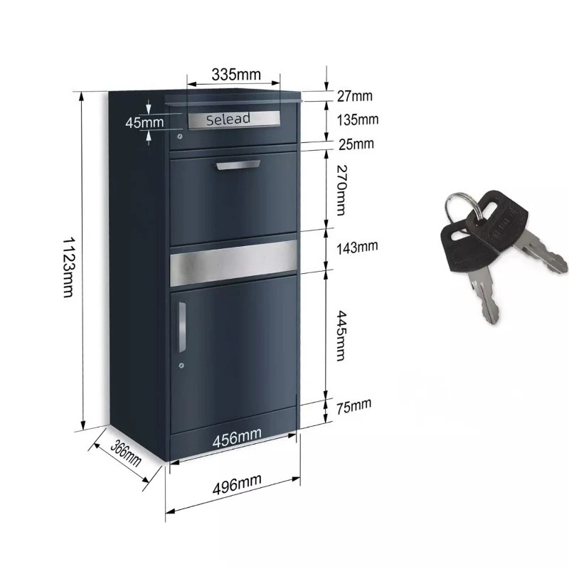 Custom Metal Parcel Drop Box Outdoor Weatherproof Postbox European Style Anti-rust Steel Mailbox for Home Garden Residential
