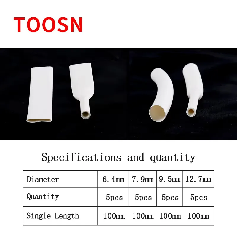TOOSN 20Pcs White 3：1 Heat Shrink Tubing waterproof protect Wrap Wire For iPhone For iPad For Samsung For Android Data Line