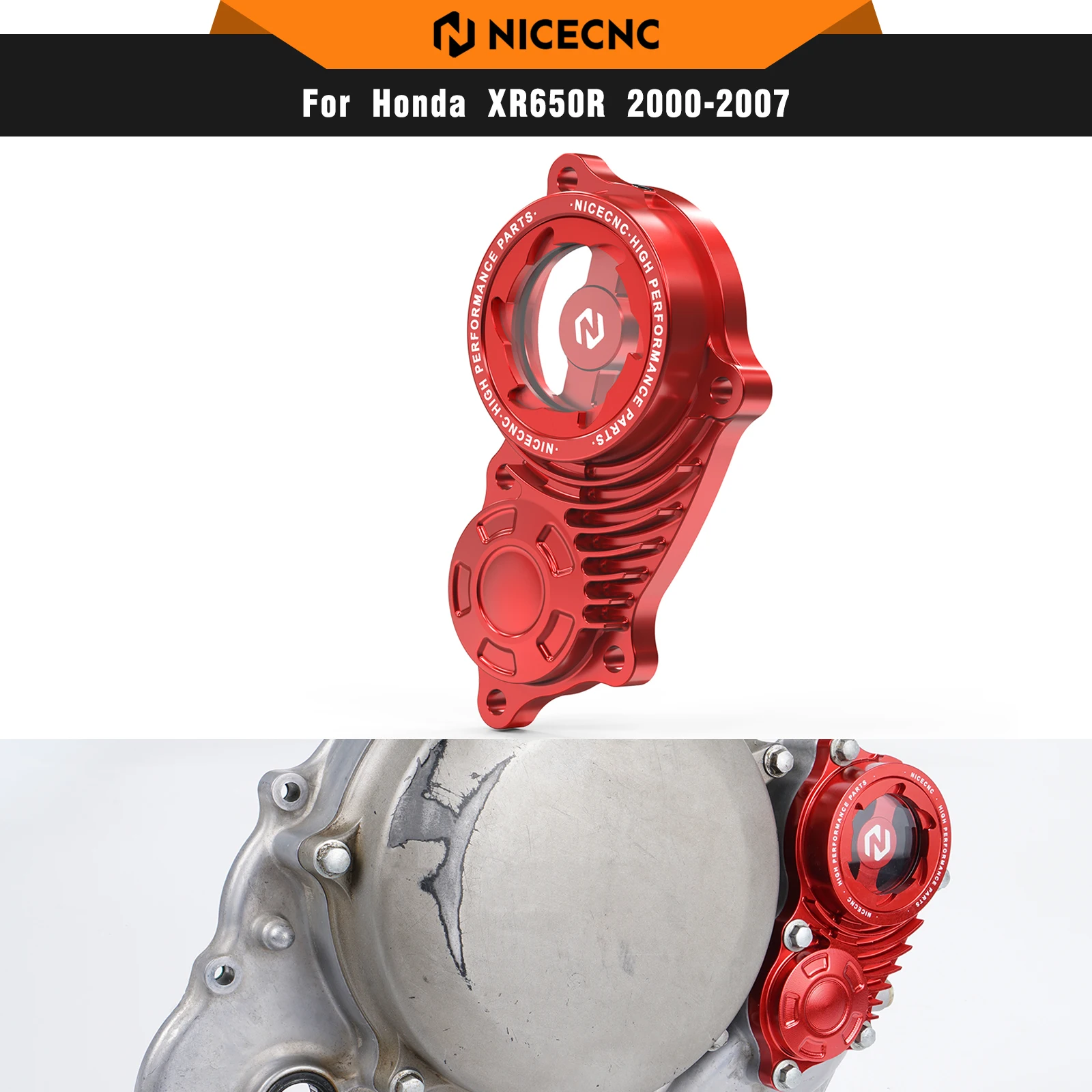 NICECNC For Honda XR650R XR 650R XR 650 R 2000-2007 2006 2005 2004 2003 Motorcycle Clear Engine Oil Filter Cap Cover Aluminum