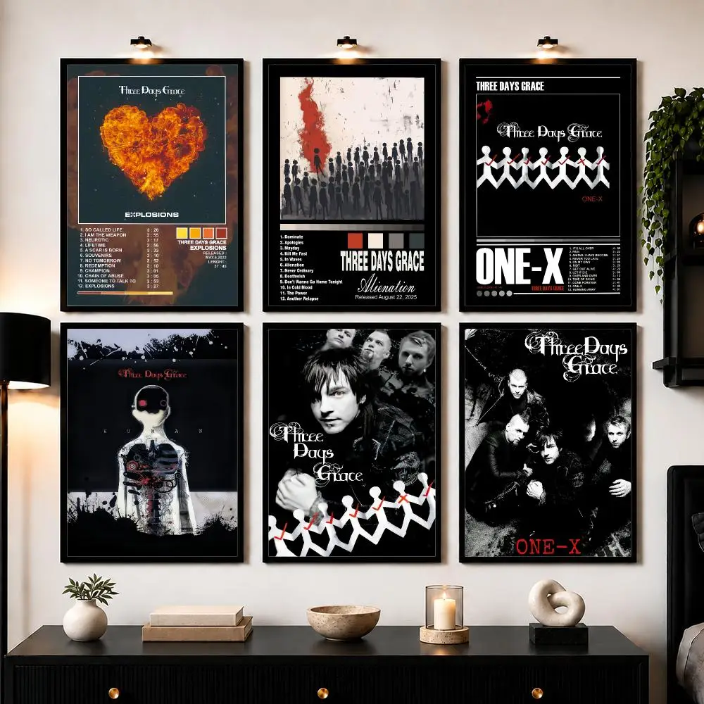 Rock Band T-Three Days G-Grace Poster Wall Art Print Sticker for Bedroom Living Room Dorm Office Modern Home Decor