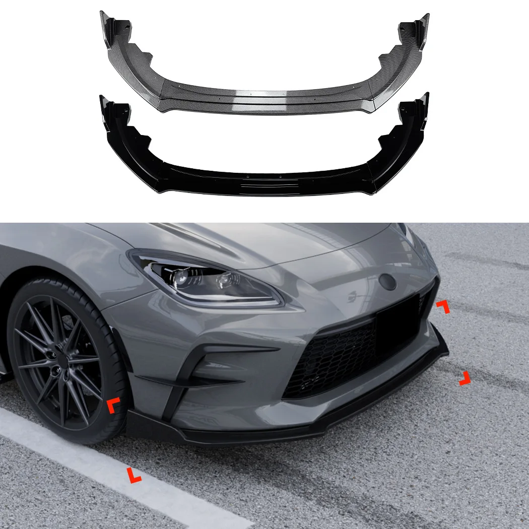 

Race Full Wrap Front Lip Small Bumper Kit For Toyota GR86 2022+ Carbon Print Gloss Black Front Wide Appearance Accessory