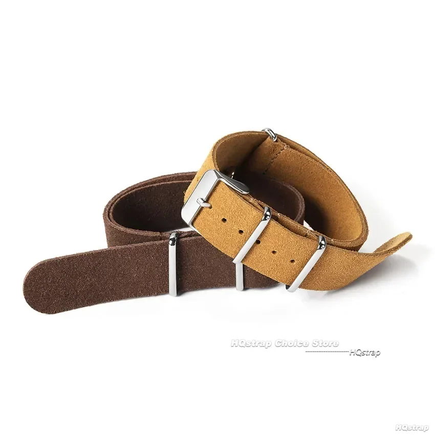 Cinturino in vera pelle scamosciata retrò morbida da 20mm 22mm per braccialetto sportivo Rolex per Huawei per cinturino da polso Seiko per cintura Casio