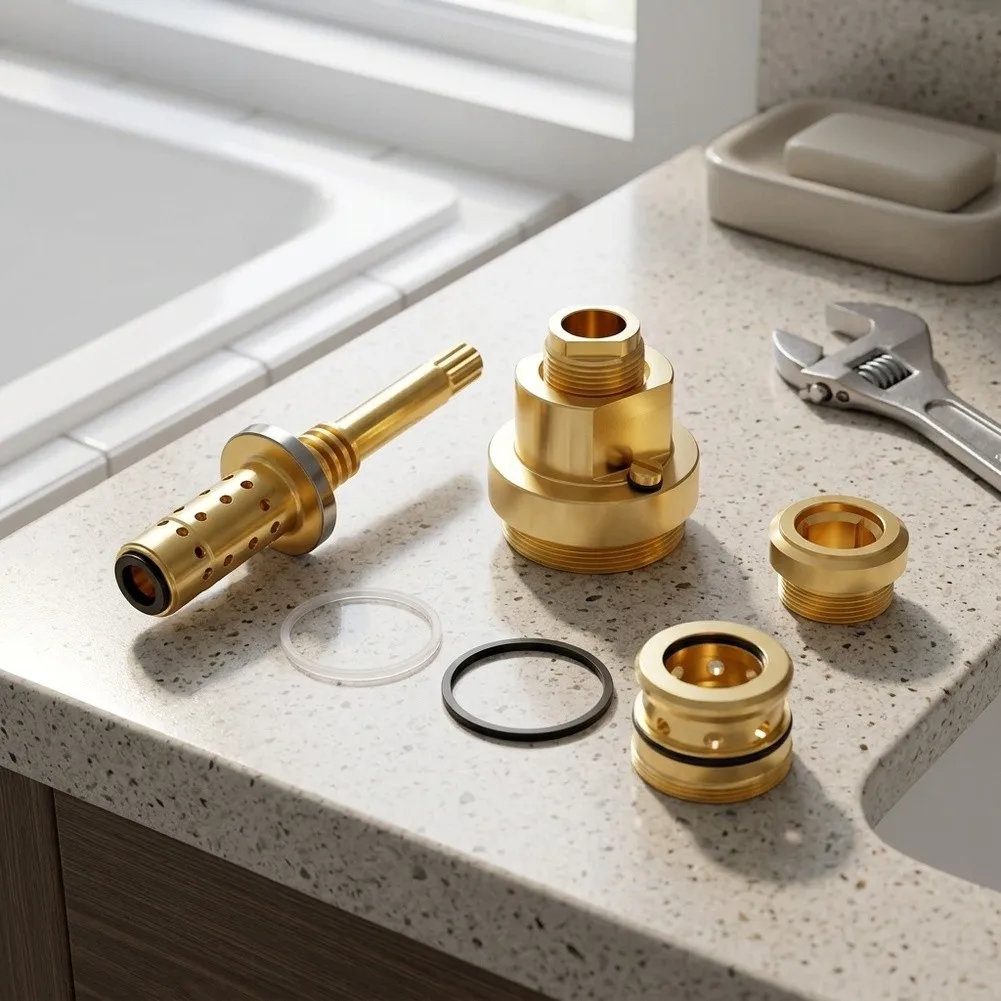 Rebuild Kit for Temptrol Shower Valves Featuring Brass Diverter Cartridge TA 10 Spindle TA 4 Seats for t 12A Cap and Gasket Set