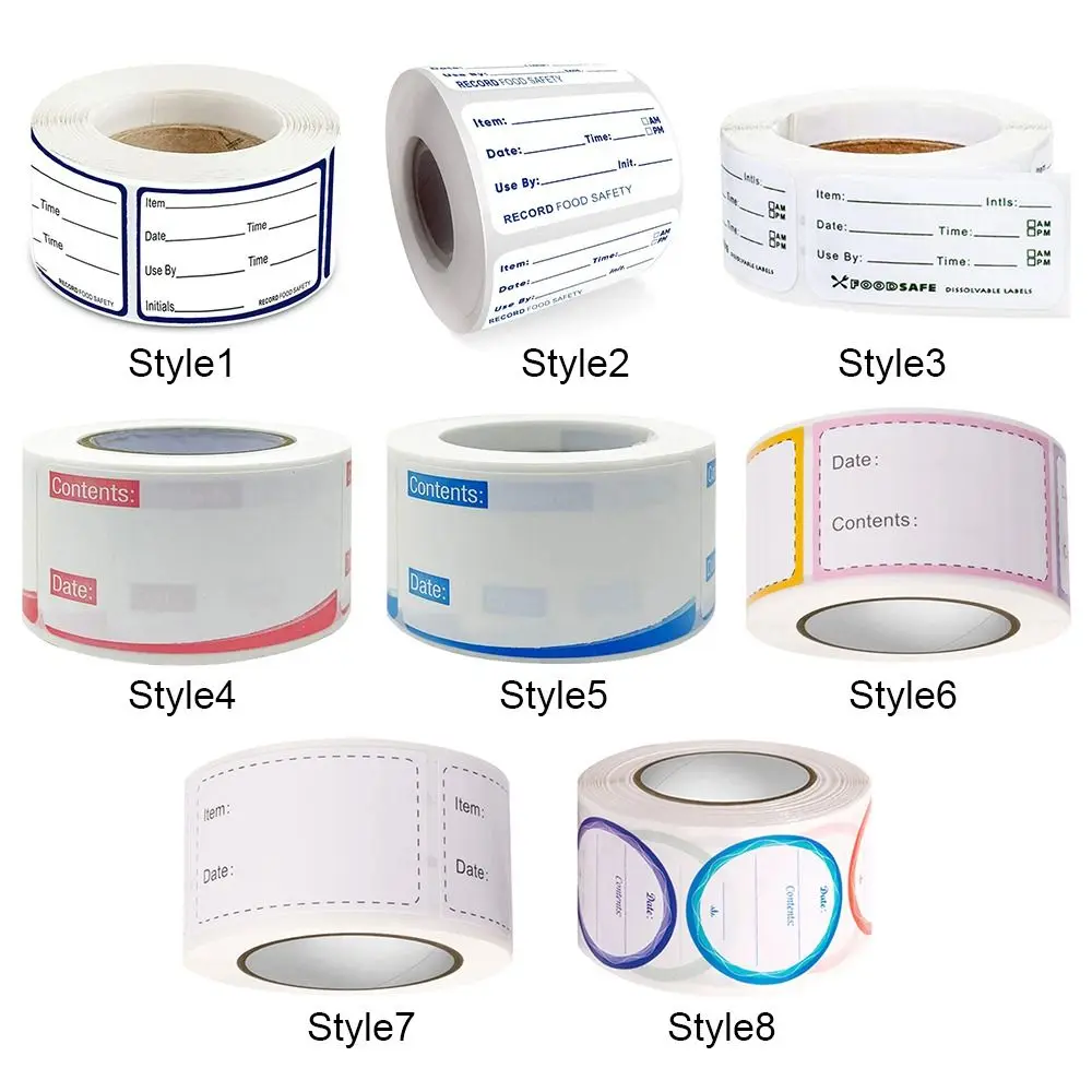 1 Roll Self-Adhesive Removable Freezer Refrigerator Food Storage Paper Sticker Labels White Date Stickers For Home Storage Tags