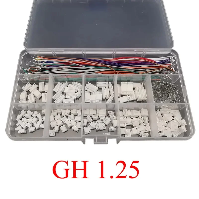 1Box GH1.25 2/3/4/5/6/7/8/9/10Pin Connector Socket Kit with Crimp Terminal Wire JST Adapter Cable for Flight Controller