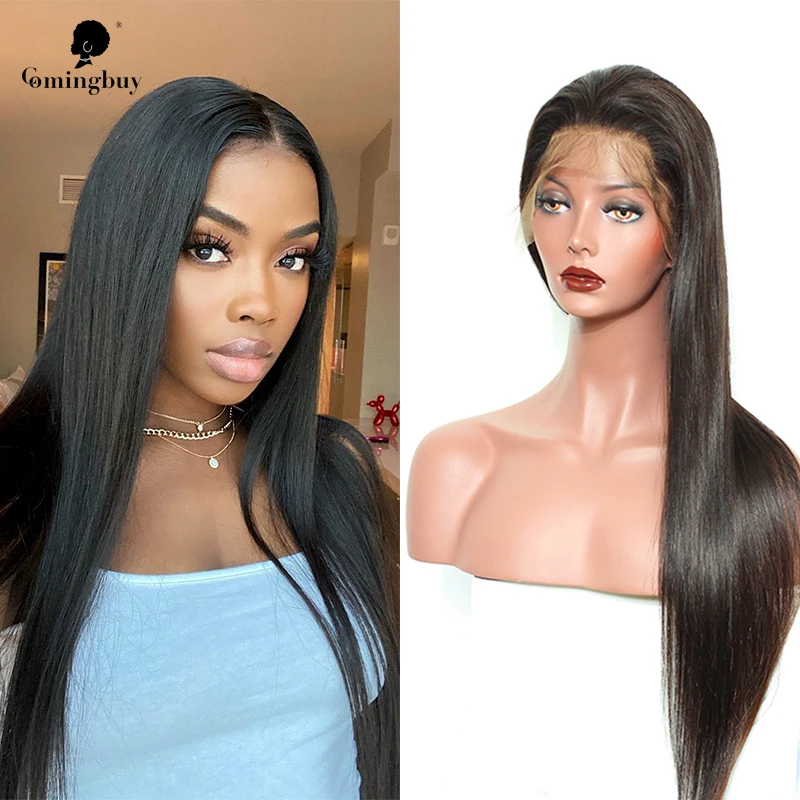 Bone Straight Full Lace Human Hair Wigs Natural Silk Long Brazilian Remy Human Hair Wig For Black Women Comingbuy Hair Wig