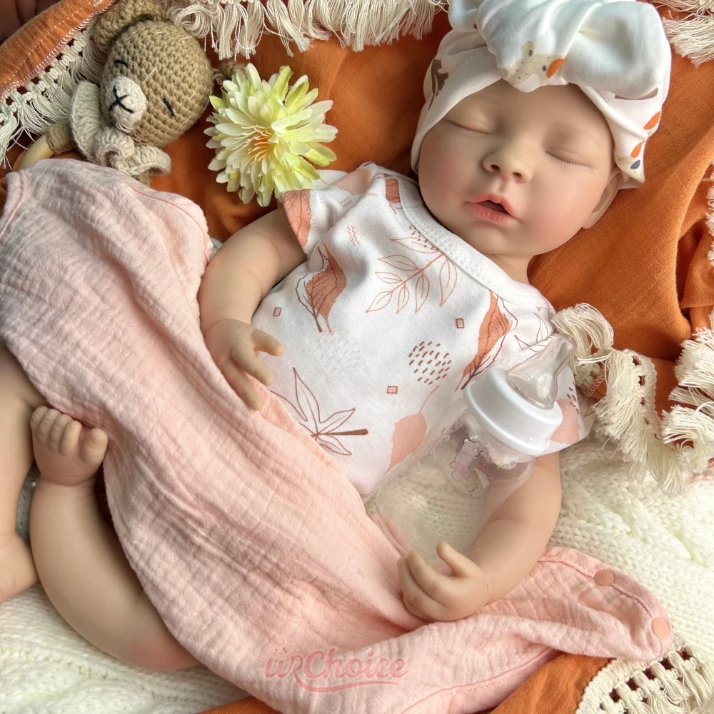 50cm Full Soft Silicone Reborn Doll Lifelike Detail Features Comfortable to Hold Soothing Doll for Dementia Patients