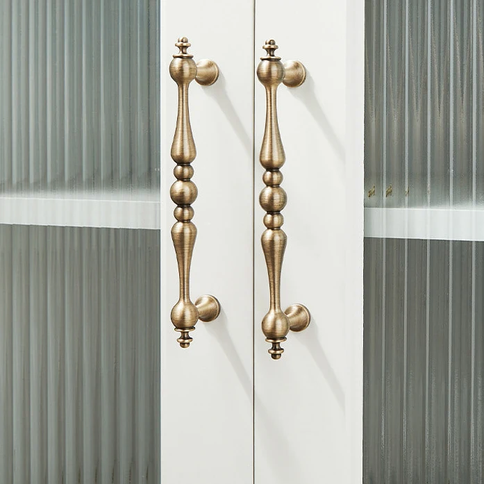 Solid Antique Brass Kitchen Cabinet Handles Drawer Knobs T-Bar Cabinet Pulls Suitable for Bedroom Wardrobe Dresser