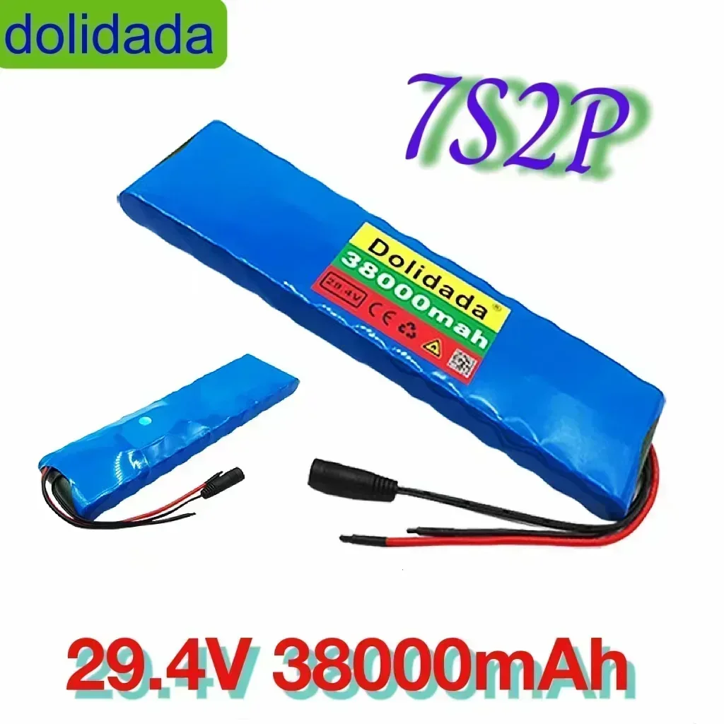 

New original large capacity 18650 lithium battery pack, 7S2P-29.4V-38AH, customizable plug, electric bicycle, light motorcycle