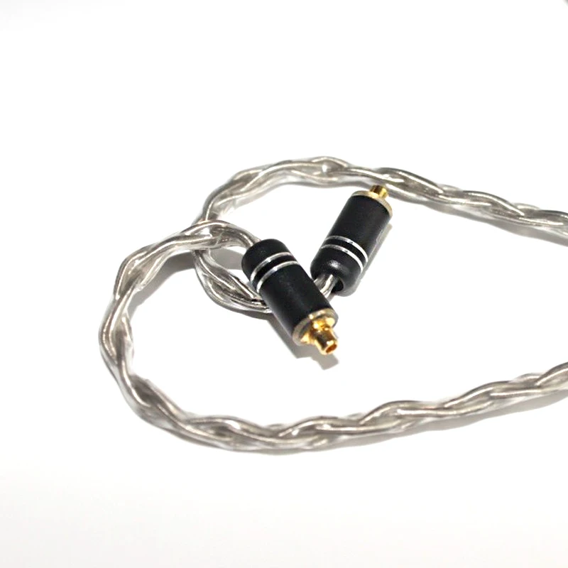 Cabo banhado a prata para fones de ouvido, 8 Core, cabo cinza com MIC se846, 535, 215, 425, Aonic50, OCC, Upgrade 2.5, 4.4Balance