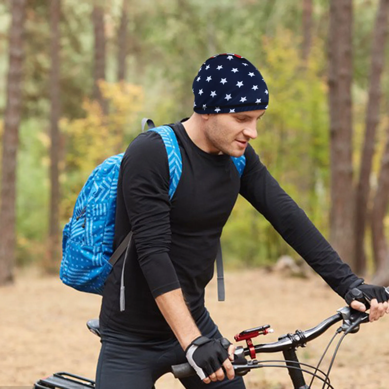 

3Pcs Sunproof Caps Polyester Star Printing Outdoor Cycling Headwear Suitable for Camping Hiking Running Biking