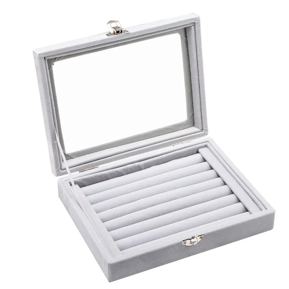Women Lady Fashion Necklace Jewelry Box Ring Earring Storage Case Jewelry Show case Organizer Box Display Tray Holder