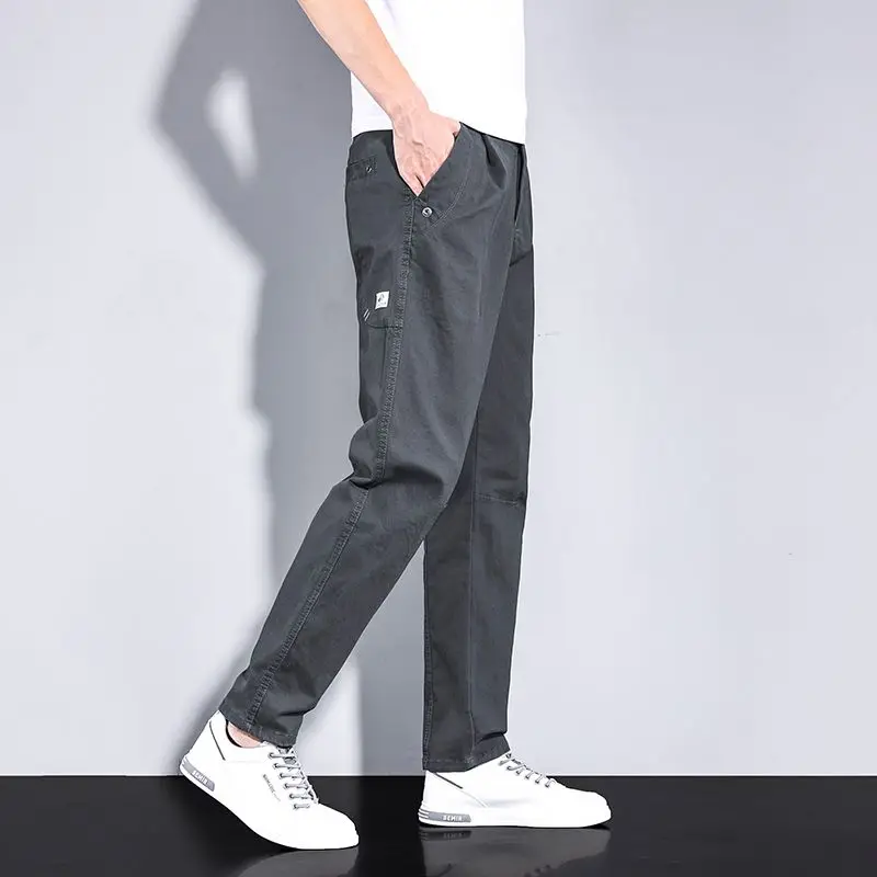 2026New Autumn High Quality Cargo Casual Pants Men 97% Cotton Work Wear Wide Jogger Green Brand Outdoors Trousers Male Brand