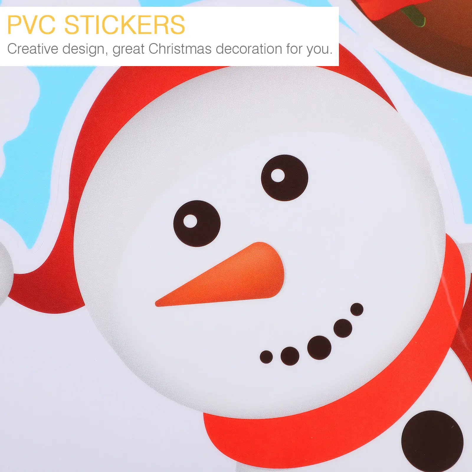 2 Pcs Colorful Christmas Decoration Cartoon Wall Stickers Decal for Windows Home